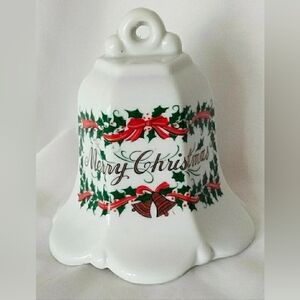 Porcelain Ceramic Bell “Merry Christmas”  Holiday Bell